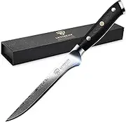 LEVINCHY Boning Knife 6 inch Professional Japanese Damascus Stainless Steel with Black Premium G10 Handle, Ergonomic Pro Boning Knife, Razor Sharp, Superb Edge Retention, Stain & Corrosion Resistant