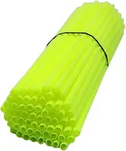 TESWNE 72Pcs Motorcycle Dirt Bike Wheel Rim Spoke Covers Wrap Decor Protector (Yellow)