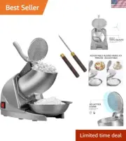 Electric Ice Crusher Triple Blades Ice Crusher Shaver 286lbs/hr Stainless Ste...