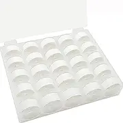 New brothread 25pcs White 60S/2 (90WT) Prewound Bobbin Thread Plastic Size A SA156 for Embroidery and Sewing Machines DIY Embroidery Thread Sewing Thread