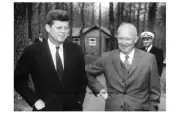 John F Kennedy Meets Dwight Eisenhower PHOTO Camp David 1961
