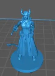 Tiefling Gunslinger Mini - DND - Pathfinder - Dungeons & Dragons - RPG - Tableto