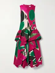 [Ulla Johnson] Ulla Johnson - + Lee Krasner Mural Draped Printed Cotton-poplin Gown - Pink - US0 US 0 Pink