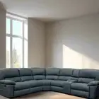 Jersey Corner Modular Manual Recliner Lounge Rhino Fabric Jet