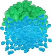Kisangel Glowing Stones for Fish Tank 200pcs Luminescent Pebbles Resin Artificial Rocks Aquarius Stone Decor Night Lights for