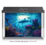 Sun Ray Shark Ocean Coral Polyester Fish Tank Glass Backdrop Aquarium Background