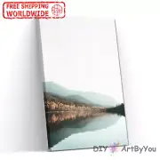 Paint By Numbers Kit Mountains Scenery Nature Art Wall Oil Decor Beginner Framed