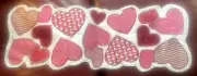 Red Pink White & Silver Heart Beaded Sequin Table Runner Valentine Love
