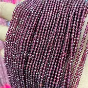 [ASNAT] 2mm 3mm Natural Stone Beads Faceted Natural Garnet Quartz Crystal Loose Beads Pink Morganite Stone For Jewelry Making Accessries,wine Red Garnet,3 Mm