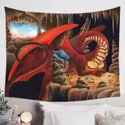 Cool Fantasy Art Dragon Reading a Book Tapestry