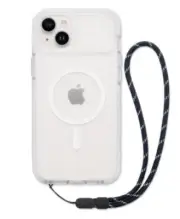 Tech21 FLEXMAX Case for iPhone 15 PLUS with 2 Lanyards Camera Slide Cover Frost