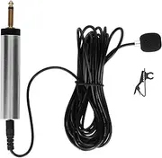 Professional Condenser Microphone Lavalier Lapel Mic Clipon Instrument Microphone High Sensitivity Clear Sound for Guitar Sax Trumpet Violin Piano Copper Rubber 5m Cable 241g