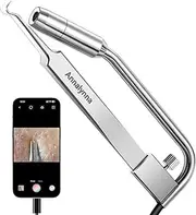 Visual Blackhead Remover with Camera - Titanium Alloy Tweezers and HD Camera with 20X Magnification 1080P 8 LED Lights Blackhead Extractor for Men Women Acne Pore Cleaner
