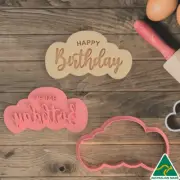Happy Birthday 2 Cookie Cutter and Fondant Embosser