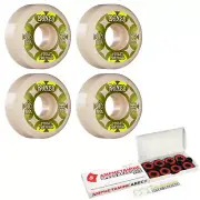 Bones Skateboard Wheels 55mm Retros V5 Sidecut STF 99A White with Abec5 Bearings