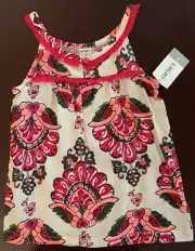 Carter's Toddler Girl's Fringe-Trim Tank Top Pink Print - 4T