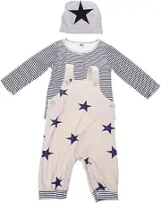 [MOBUTOFU] Unisex Boys Suit Breathable Polyester Star Print Boys and Girls Clothing Set for Spring