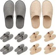 OSTADARRA 6-10 Pairs Spa Slippers, Non Slip Disposable Slippers For Guest, Washable Reusable, Which Can Be Used As Women Men, House, Indoor, Bathroom, Bedroom, Hotel, Bride Slippers