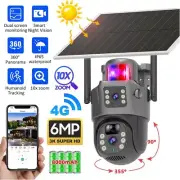 LTE4G Wireless Solar Battery Dual Lens PTZ Outdoor Wild CCTV Security Camera AU