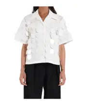 MSGM Sequined Buttoned Shirt IT40,IT38 white