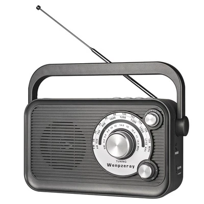 D218 Portable AM FM SW Radio Vintage Analog Transistor Bluetooth Speaker Batt...