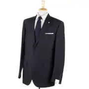 NWT $1375 LUIGI BIANCHI Classic-Fit Dark Gray Micro Graph Check Wool Suit 44 L