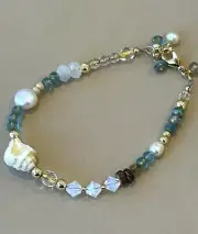 Seaside Bracelet Moonstone Gemstones Pearl Czech Glass Sundance Treasures