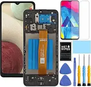 for Samsung Galaxy A12 Screen Replacement with Frame for Samsung a12 a125u Screen Replacement kit s127dl a125a a125w LCD Display digitizer Touch Screen Assembly with Repair Part Tools 6.5 inch