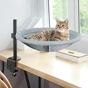 AIPERRO Cat Desk Bed - 360° Rotating & Height Adjustable Cat Hammock Perch, Sturdy Cats Bed for Desk with Removable Washable Cover, Supports Up to 60lbs, Perfect for Indoor Cats