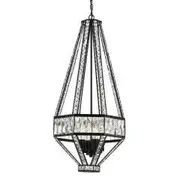 Telbix Zofio Oil Rubbed Bronze and Clear Crystal 4 Light Pendant Light
