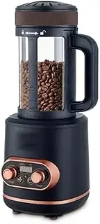 Coffee Roaster Machine, 2200W Automatic Air Coffee Roasting Machine with Timer, Cold/Hot Air Adjustment, Roast 100-400g Coffee Bean, No Smoke for Cafe Shop Restaurant Home Office (Color : Black)