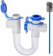 Condensate Trap 3/4 PVC P Trap HVAC with Clear Tubing to easily spot Dirt & Debris — EZ Trap Brush included to clean HVAC Condensate Drain Line — HVAC Fittings designed to connect with your system