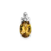 Sterling Silver Whiskey Quartz Pendant