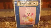 Temptations Plastic Canvas Kit springtime friends 14x17 Easter bunny w/chick