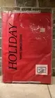 Vintage Holiday Red Vinyl Tablecloth. Square, 52”x52”. New