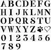 Gjinxi 38 Pcs Plastic Painting Stencils, 2 Inch Reusable Letters Numbers and Symbols Stencil Art Crafts Drawing Templates Set for Wood, Wall, Fabric, Rock, Chalkboard, Door Porch, Signage, DIY Craft