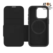 EFM Monaco Wallet Case w/ D3O For iPhone 15 Pro - Black/Space Grey