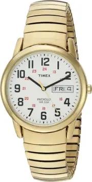 Timex Men'S T2N092 Easy Reader Gold-Tone Extra-Long Stainless Steel Expansion Ba