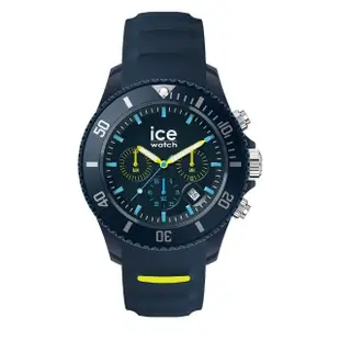 【Ice-Watch】三眼計時活力系列 藍刻度 40mm CH(深藍矽膠錶帶)