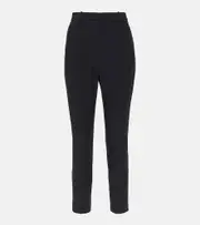 [McQueen] McQueen High-rise crêpe tapered pants AU 4 black