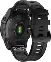 Replacement Strap Compatible with Garmin Fenix 6 Band, 22mm Sport Bands for Fenix 7, Easy Fit Strap for Fenix 5, Soft Silicone Watch Bands for Fenix 7 Pro,Fenix 5 Plus,Forerunner 935/945 etc. - Black