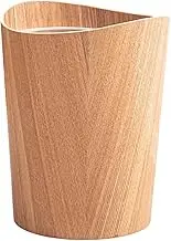 Leefasy Wood Trash Can Wastebasket Garbage Bin Kitchen Garbage Basket Bedroom Bathroom, Light Walnut