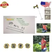 Ergonomic Drill Till Gardening Tool Set with Hole Digger & Weeding Attachments
