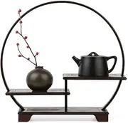 Chicken Wing Wood Duobao Pavilion Antique Shelf Living Room Shelf Mahogany Tea Display Cabinet Solid Wood Chinese Style Small Antique Shelf,Round