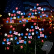4 Packs 80LED 4Th of July Decorations Outdoor, Upgraded Red White and Blue Solar