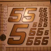 Gold w/Black-White #5's Racing Numbers Vinyl Decal Sheet 1/10-1/12 slash