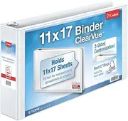 Cardinal 11-Inch x 17-Inch ClearVue Slant-D Ring Binder, 3-Inch, White (22142V3)