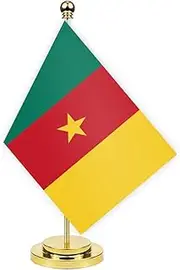Cameroon Desk Flag, 30 cm Large Small Cameroon Banner Outdoor, Tiny Print Decor for Office, Home, Table, Desk Cameroon