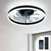 Low Profile Ceiling Fans with Lights and Remote,20" Flush Mount Fandelier