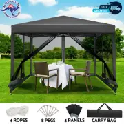 Instahut Gazebo Pop Up Marquee 3x3m Outdoor Camping Tent Canopy Shade Mesh Wall